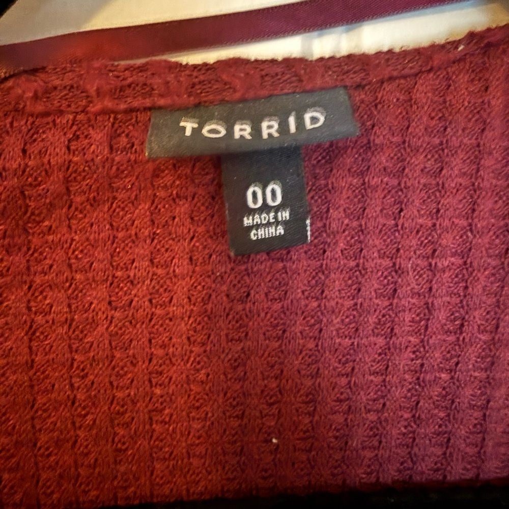 Torrid Open-Front Hooded Cardigan - Size 00 - Picture 2 of 3